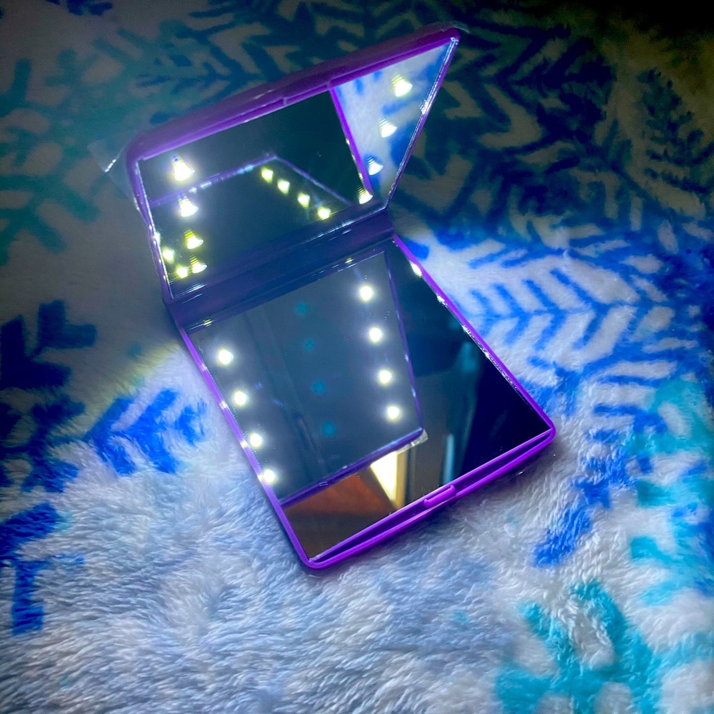 Led vanity purple mirror